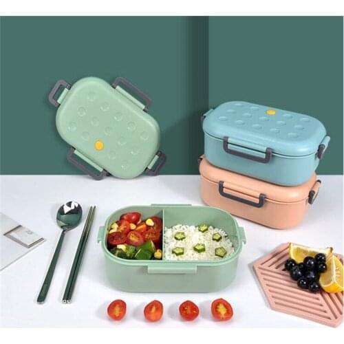 1000ml Microwave Food Storage Container Portable Japanese Lunch Box With Compartments Tableware Silicone Cover Kids Bento Box