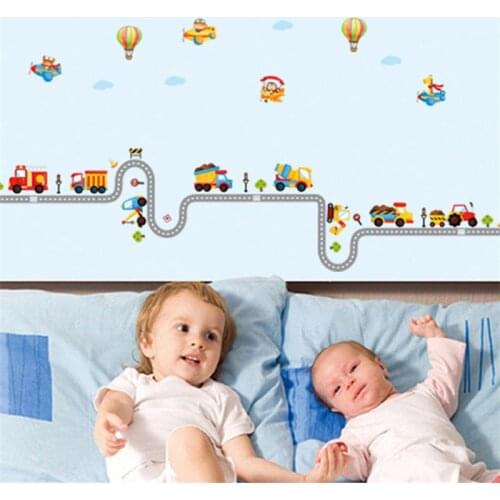 200cm Car Highway Track wall stickers decorative kids baby nursery boy room sticker poster home decor decal mural wallpaper