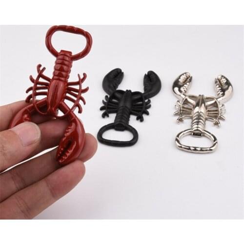 2021 Fashion Creative Lobster Shaped Bottle Opener Keyring Portable Metal Wine Beer Bottle Opening Tool Keychain Accessory
