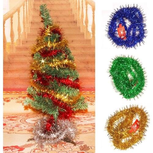 3Pcs 2m Colorful Long Shiny Garland Tinsel Xmas Tree Hanging Ornament Wedding Party Decorations Stage Layout Supplies