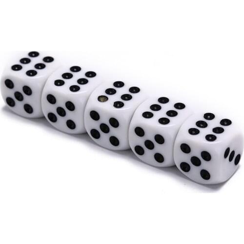 5Pcs/Lot 10mm/16mm Drinking Dice Acrylic White Round Corner Hexahedron Dice Club Party Table Playing Games RPG Dice Set