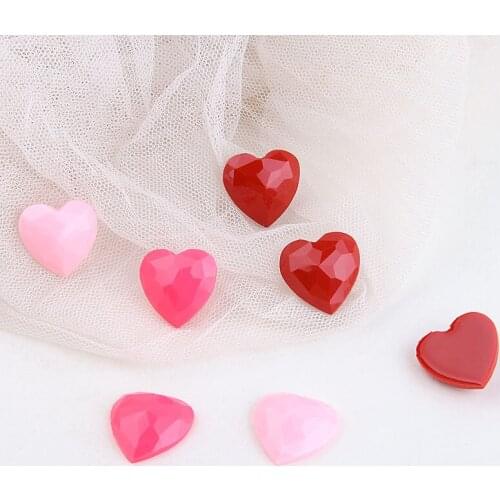 6pcs Sweet Soft Sister Gem Cut Love Heart Earrings For Women Simple Resin Patch Diy Jewelry Earrings Nail Accessories Material