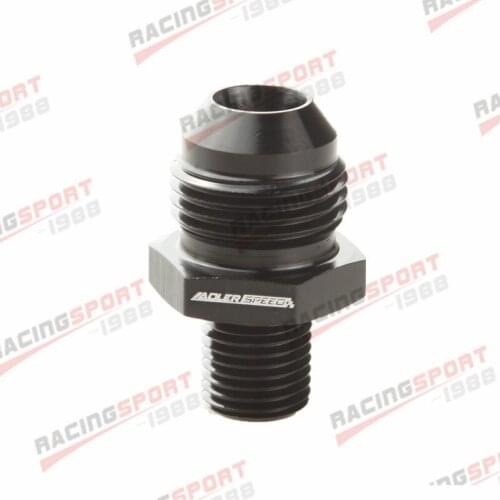 Aluminum Male -8AN 8AN Flare To M12 x 1.25 mm Metric Straight Fitting Black