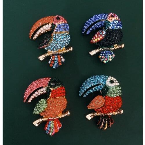 Muylinda Toucan Bird Rhinestone Brooch Pins Costume Animal Brooch Pin For Women Jewelry Clothes Broach Accessories