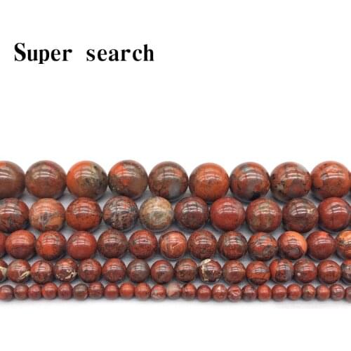 Natural Stone Red Brecciated Jaspers Round Beads 15" Strand 4 6 8 10 12MM Pick Size For Jewelry Making