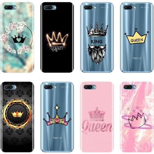 Back Cover For Huawei Honor 7 8 9 10 Lite 7 7S 7X 7A 7C Pro 8X MAX 10 9 8 Soft Silicone Luxury King And Queen Crown Phone Case