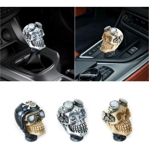 Black Universal Fit Auto Gear Shift Knob Skull Head Gear Manual Transmission Shifter Lever Cover Car Styling