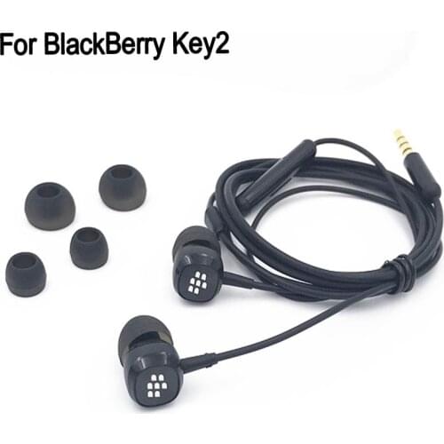 For BlackBerry Keytwo BBF100-1, BBF100-2, BBF100-6 Hi-Fi 3.5mm Earphone Earphones In-Ear Earbud Remote Mic For BlackBerry Key2 temperament pro