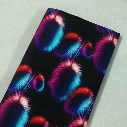 Pretty Iridescent Rainbow Color Dog Tail Grass Pennisetum Printed Cotton Fabric 50x105cm Grass Fabric Patchwork Cloth Bag Party