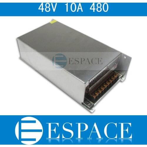Best quality 48V 10A 480W Switching Power Supply Driver for LED Strip AC 100-240V Input to DC 48V free shipping