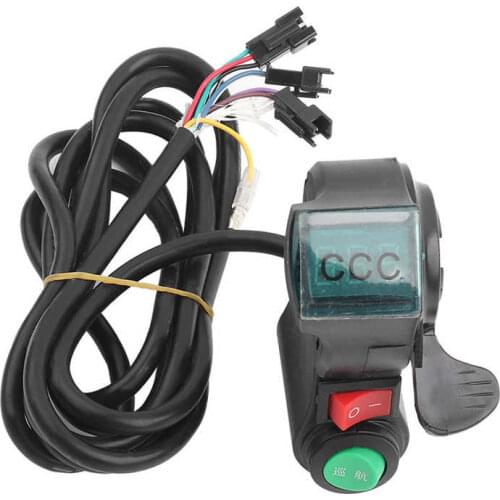 Electric Bike Thumb Throttle Cruising Switch Digital Battery Voltage Display Switch Red Screen Thumb Throttle Grip for E-Bike