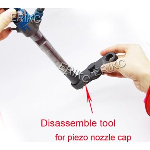 ERIKC 8 and 6 Angles Nozzle Nut Remove Tool E1023510 CR Fuel Injector Disassemble Removal Steel Nozzle Cap Tool for BOSH Piezo