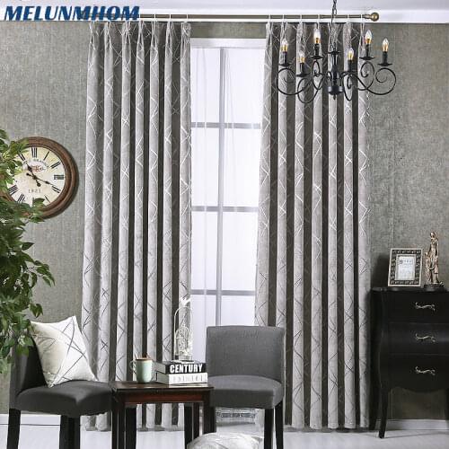 Europe Jacquard Silver Wire Curtains for Living Room Luxury Window Curtains for Bedroom Blackout Chenille Kitchen Drapes Fabrics