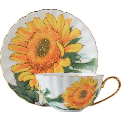 Bone China Coffee Cup Sets Colorful Butterfly Ceramic Tea Cups And Saucers British Office Teacup Porcelain Nice Gift