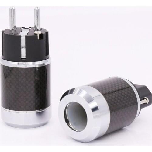 HiFI-End Power Connector Carbon Fiber with Rhodium plated AC power plug EUR power plug+IEC