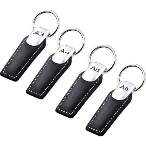 1PCS Leather Car Keychain Key Ring Holder For Audi A3 8P 8V 8L A4 B6 B8 B7 B5 B9 A6 C5 C6 C7 4F A5 A7 TT mk1 Key Chain Keyring