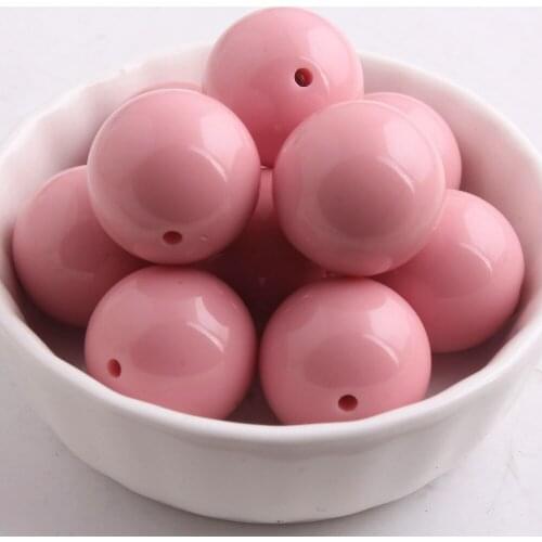 Kwoi vita Dirty Pink Color Chunky 20MM 100pcs A lot Acrylic Solid Gumball Beads for Bubble Chunky Little Girl Jewelry