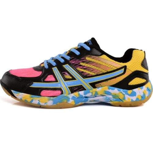 Lovers Lightweight Tennis Shoes Badminton Colorful Competition Training Shock Absorption Non-slip Wear-resistant Breathable