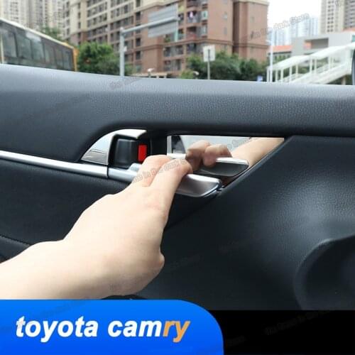 Lsrtw2017 Car Interior Door Bowl Panel Trims Cover for Toyota Camry 2018 2019 2020 2021 70 V70 Xv70 Trd Accessories Auto
