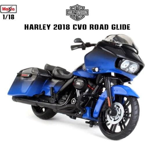 Maisto 1:18 Harley 2018 CVO Road Glide 2002 FLTR Road 2017 Road King simulation alloy motorcycle model toy car Collecting