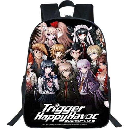 Anime Danganronpa Backpacks Men Travel Rucksack Women Bags Monokuma School Bag Bear Pattern Student Teen School Bookbag Mochilas