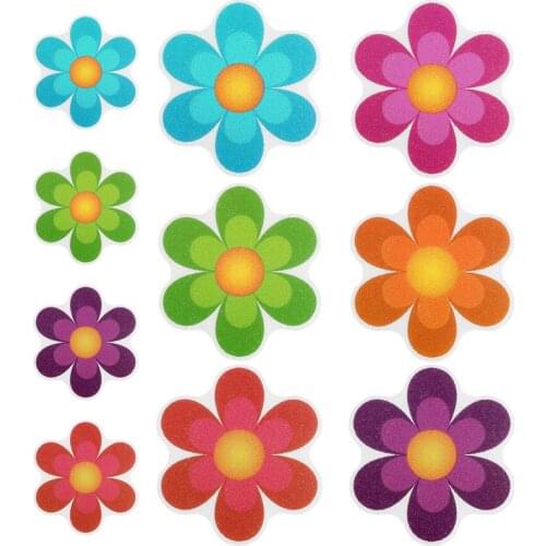 TOPBATHY 10pcs Flower Anti Slip Self Adhesive Sticker Creative Decals for Bathroom Bath Tub Shower Surfaces