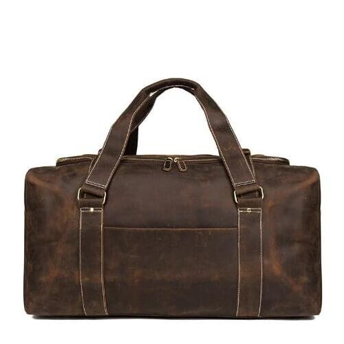 New style genuine leather solid travel duffle for men high quality