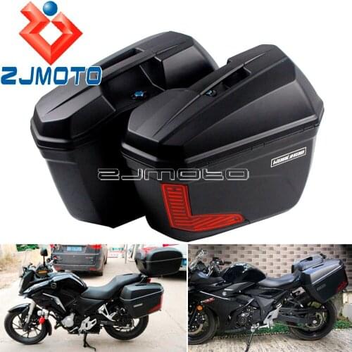 Pair Motorcycle Side Cases Tail Top Box Saddlebags 23L Side Pannier For Honda Kawasaki Yamaha Yamaha Suzuki BMW Luggage Storage