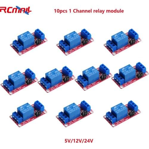 10Pcs 1 Channel High Low Level Triger Optocoupler 5V 12V 24V Relay Module for Arduino