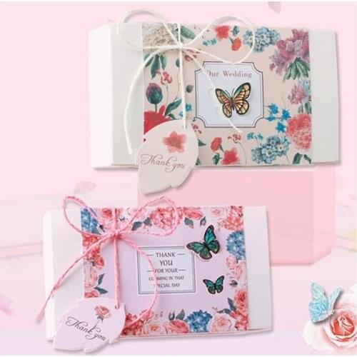 100Pcs/Lot Butterfly Candy Box Wedding Favors And Gifts Gilding Candy Paper Box Wedding Gifts For Guests Box Party Supplies