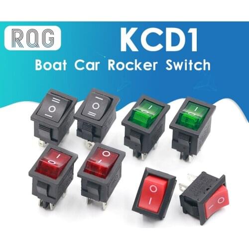 1PCS KCD1 2PIin 3Pin 4Pin 6Pin Boat Car Rocker Switch 6A/10A 250V/125V AC Red Green black Button Best Price KCD1