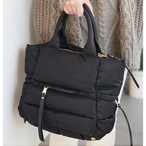 2021 Fashion Winter Space Bale Handbag Women Cotton Totes Bag Down Feather Padded Lady Shoulder Crossbody Bag Bolsas sac a main
