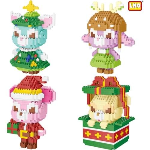 350pcs+ Micro Building Blocks Christmas Dress StellaLou Gelatoni Diamond Brick Figures Toys For Children Gift