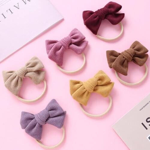 36pc/lot Boutique Baby Bows Nylon Headband,Baby Girls Hair Bow Hairpins Headband Newborn Cotton Fabric Bow Elastic Headband