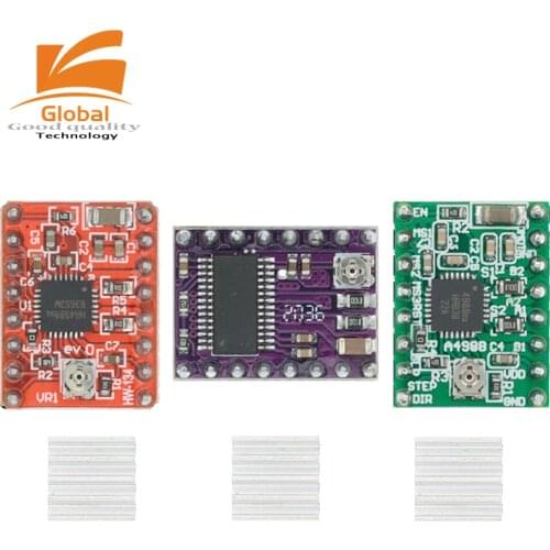 50PCS 3D Printer Parts StepStick A4988 DRV8825 Stepper Motor Driver With Original Heat sink Carrier Reprap RAMPS 1.4