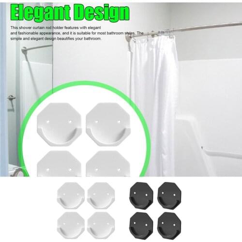 Shower Curtain Rod Holder Multipurpose Wall Mounted Non Slip Holder For Bathroom Easy Installation Dropship Bathroom Products