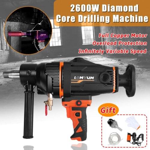 2600W 280mm Electric Diamond Core Drilling Machine High power Handheld Concrete Core Drill Machine with Water Pump Accessories