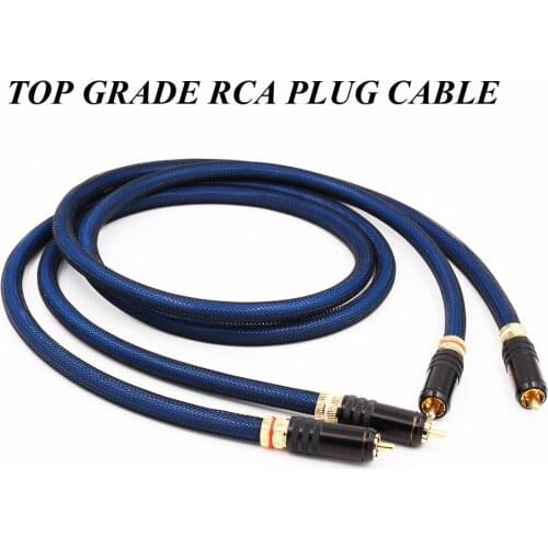 Pair Rca Cable Top Graded Sliver Plated RCA Male to Male Cable With R1730 RCA Plug Cable