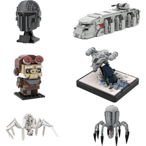 MOC Mandalorians Scene Characters For Star of Space Wars Mandaloral Building Block Imperial Troop Carriers Statue Bricks DIY Toy