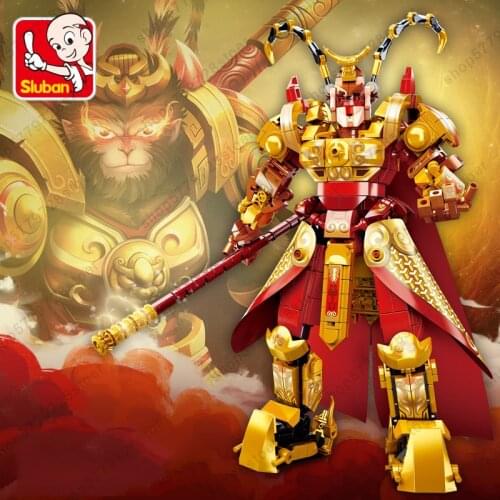 New SLuban Monkey King Modle Building Blocks Minifigures Anime Figure Childrens Toys For Boy Toys Christmas Birthday Gifts