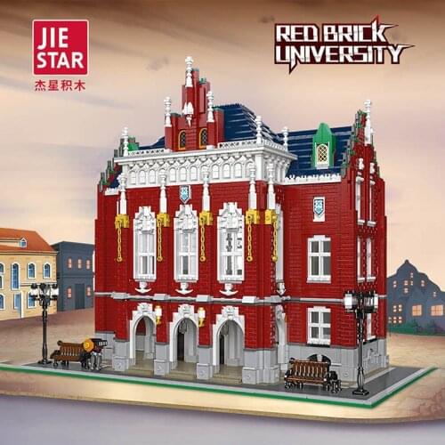 The University Building Blocks Moc Modular Creator Expert Ideas Street View Bricks House 3D Model Toys For Kid Gifts 6355 Pcs