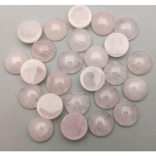 Fashion Nature pink crystal Stone beads charm 12mm round CAB Cabochon no hole for jewelry making Wholesale 50pcs/lot