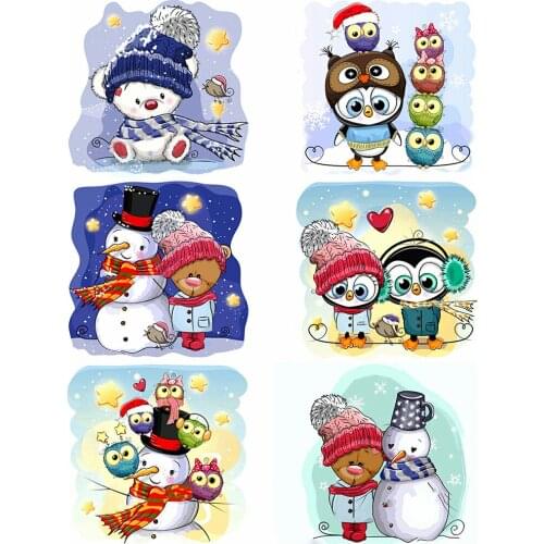 AZQSD DIY Painting By Number Canvas Kits Cartoon Home Decor Drawing On Canvas Coloring By Numbers Snowman Christmas Gift