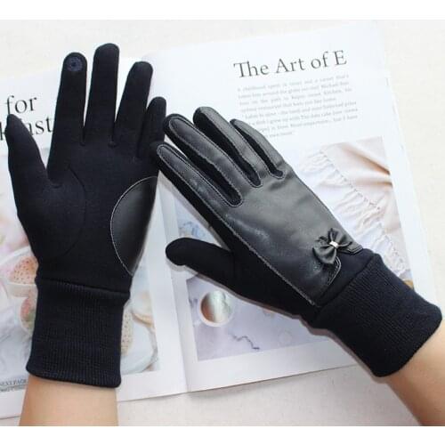 New Products Ladies Short Cotton Gloves Fashion Color Touch Screen Stitching Butterfly Festival Gloves