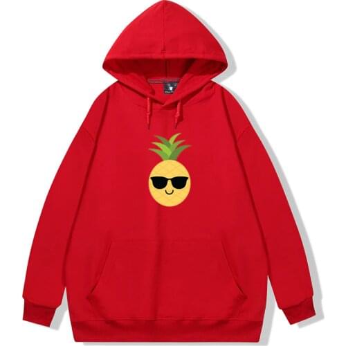 Sunglasses Pineapple Graphic Cool Sweatshirt Men Thin Cotton Hip Hop Ulzzang Long Sleeve Pullover Hoodies Kawaii Couple Clothes