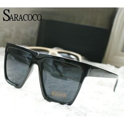 SARACOCO Retro Brand New Square Oversized Sunglasses Women Men 2018 Fashion UV400 Vintage Sun Glasses Shades Oculos del sol R15