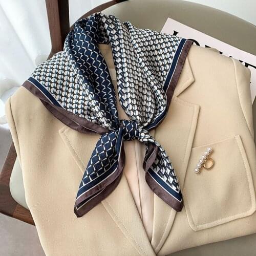 70x70cm Silk Scarf Bandana 2021 Top Women Fashion Scarves for Ladies Foulard Luxury Brand Shawls Wraps Office Small Hair Hijabs