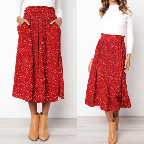 2021 Sweet European and American Wind Pocket Pleated Skirt