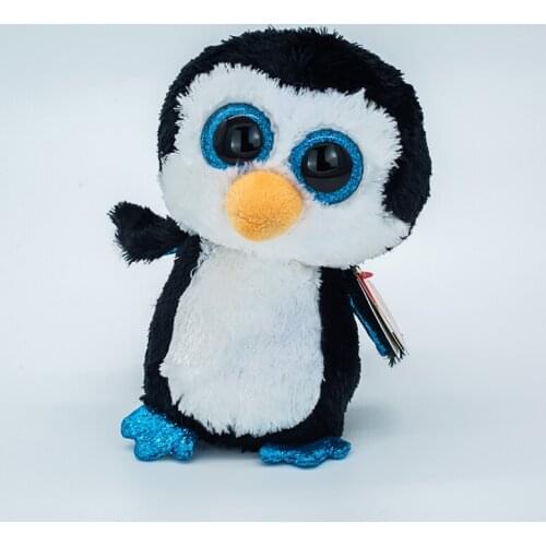 Ty Beanie Stuffed Plush Animals Toy Big Eye Soft Toys Waddle The Black Penguin Fox Unicorn Doll brinquedos Kids Girls Gift 15cm