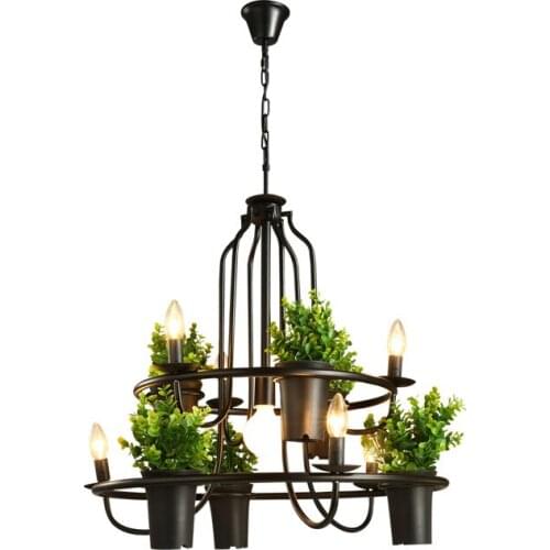 Retro Industrial Individual Creative Chandelier Table Sunshine Room Flower Shop Clothing Store Green Plant Chandelier lamp
